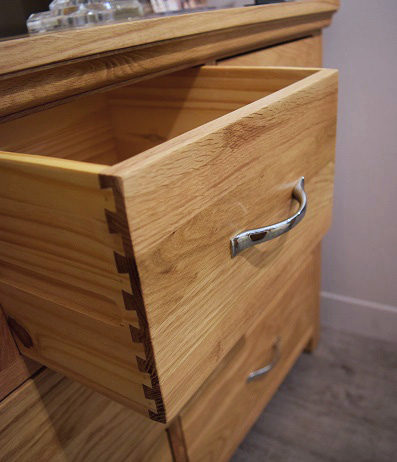 Oak chest of draws dovetailed joints