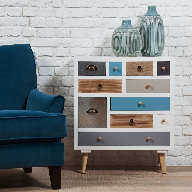 Multi coloured small space living chest