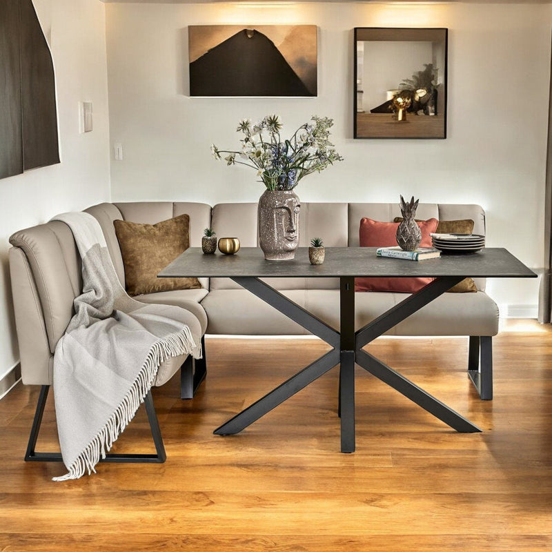 Eastcote ceramic dining table in black