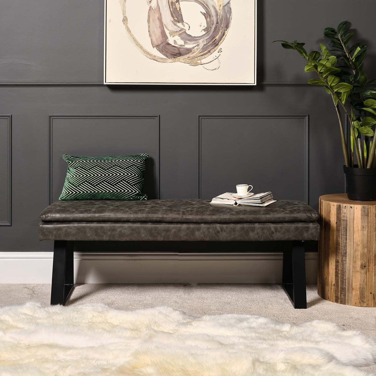 Industrial Bench No Back 138cm - Grey