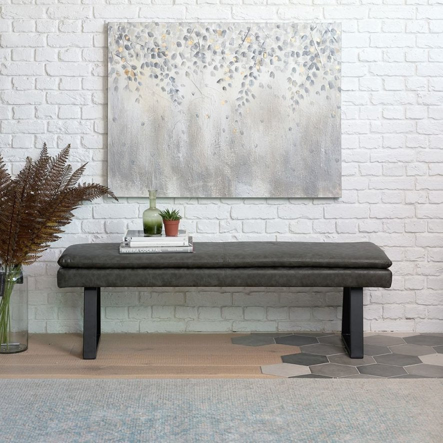 Soho Dining Table 200cm with Industrial Corner Bench and Industrial Low Bench - Grey