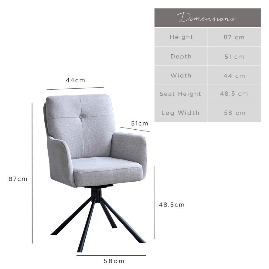 Parma Silver Dining Chair - Pocket Sprung (Set of 2)