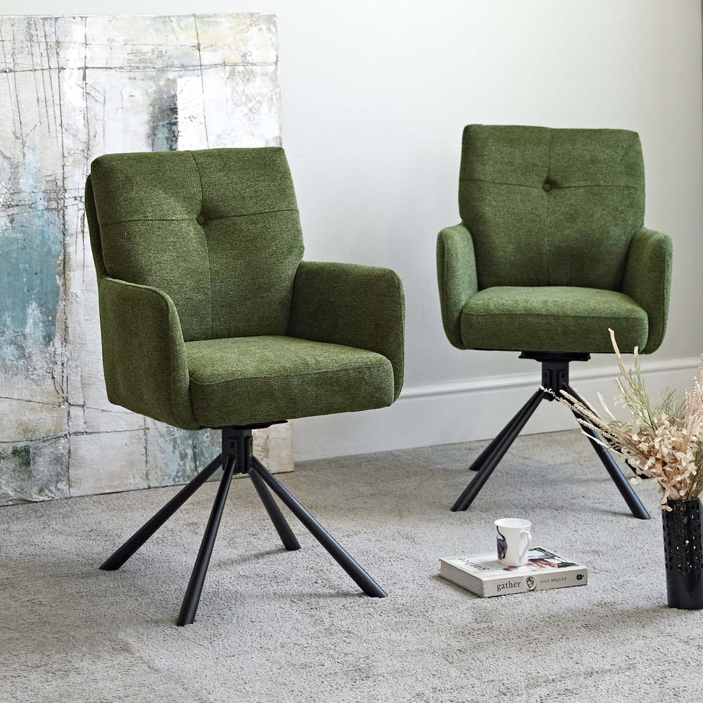 Parma Dark Green Dining Chair - Pocket Sprung (Set of 2)