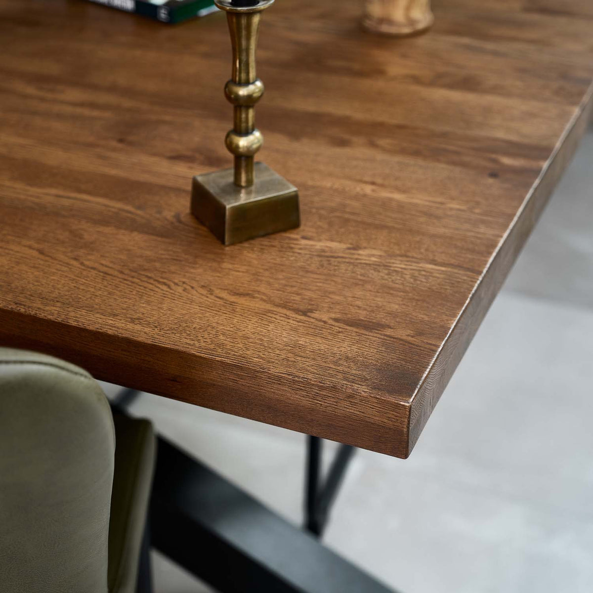 Soho 200cm Dining Table & 4 Firenza Dining Chairs - Olive