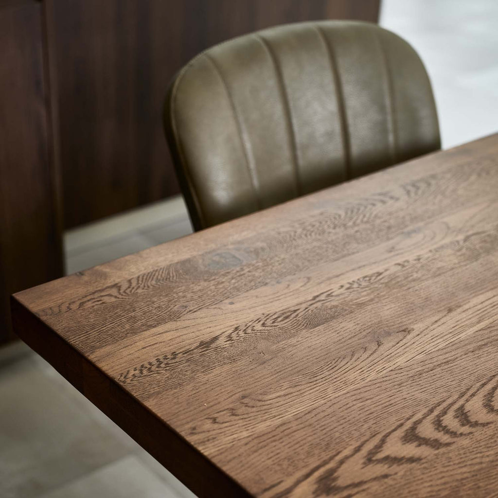 Soho 200cm Dining Table & 4 Firenza Dining Chairs - Olive