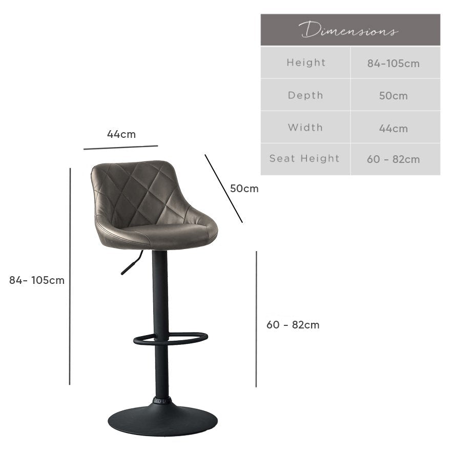 Jonathan Bar Stool in Grey