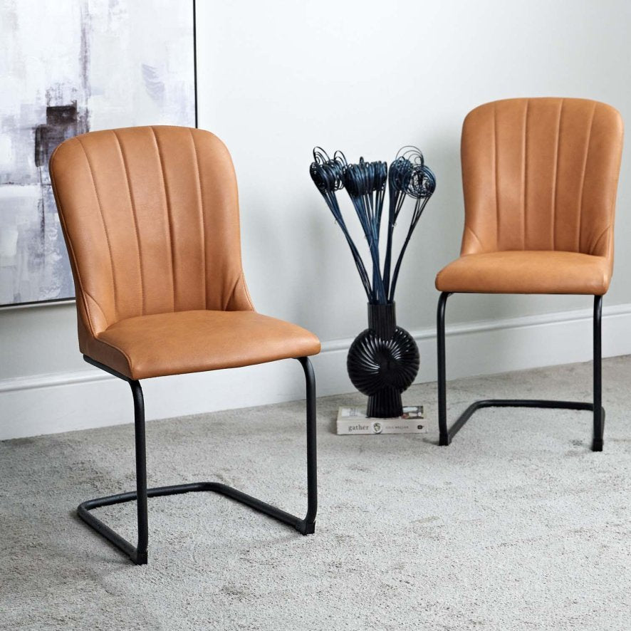 Adelaide 140-180cm Extending Dining Table with 2 Firenza Chairs in Tan and Adelaide 140cm Bench