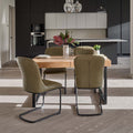 Adelaide 140-180cm Extending Dining Table with 4 Firenza Chairs in Olive