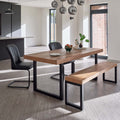 Adelaide 180cm Dining Table with 2 Firenza Chairs in Black with Adelaide 155cm Bench