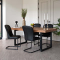 Adelaide 180-240cm Extending Dining Table with 4 Firenza Chairs in Black