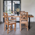 Adelaide 180cm Dining Table with 4 Adelaide Upholstered Chairs