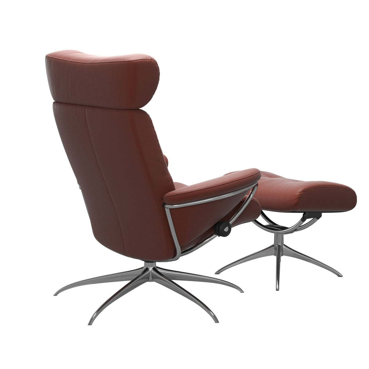 Stressless Berlin Recliner with Headrest and Footstool with Star Base