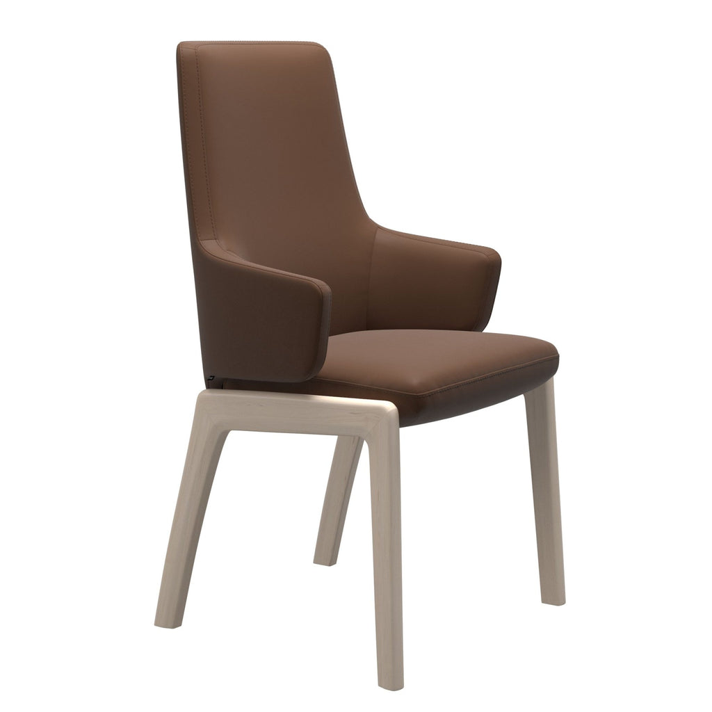 Stressless Vanilla High Back Dining Chair with Traditional Base