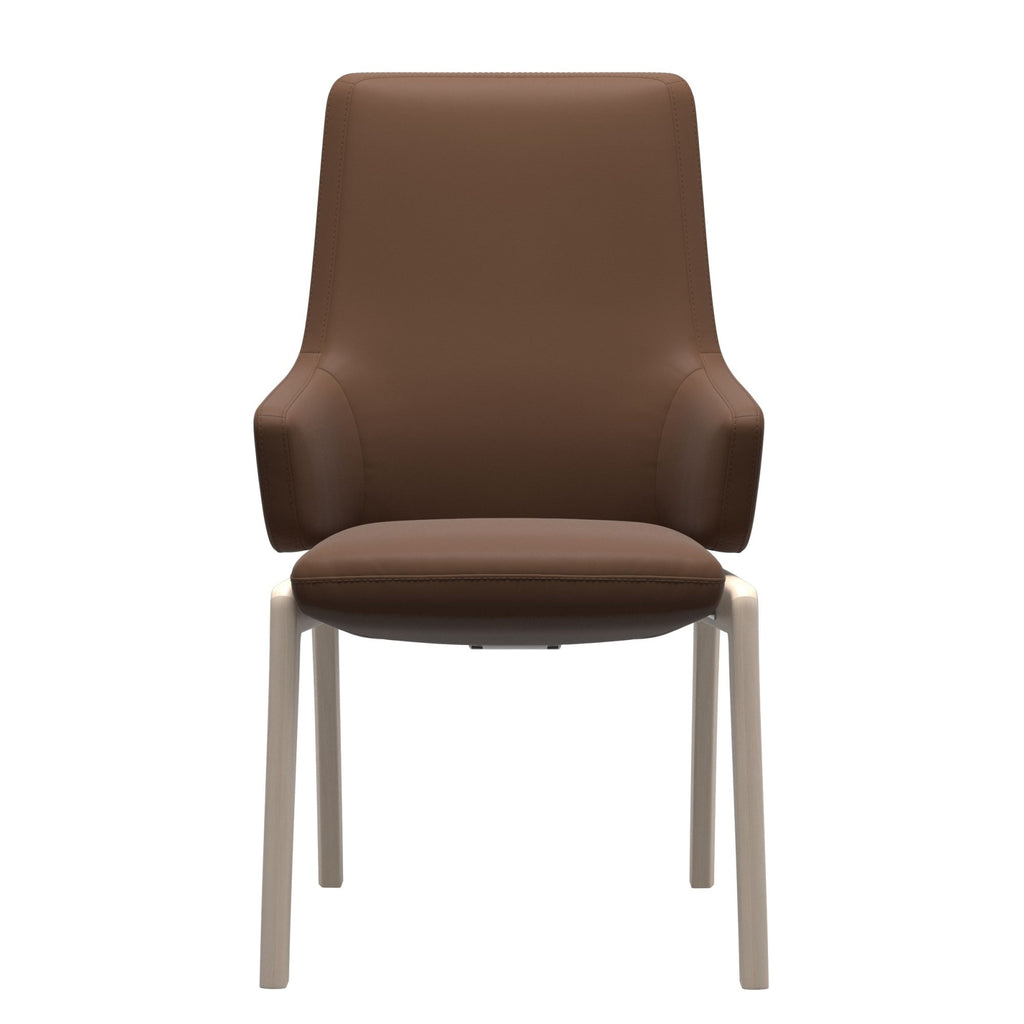 Stressless Vanilla High Back Dining Chair with Traditional Base
