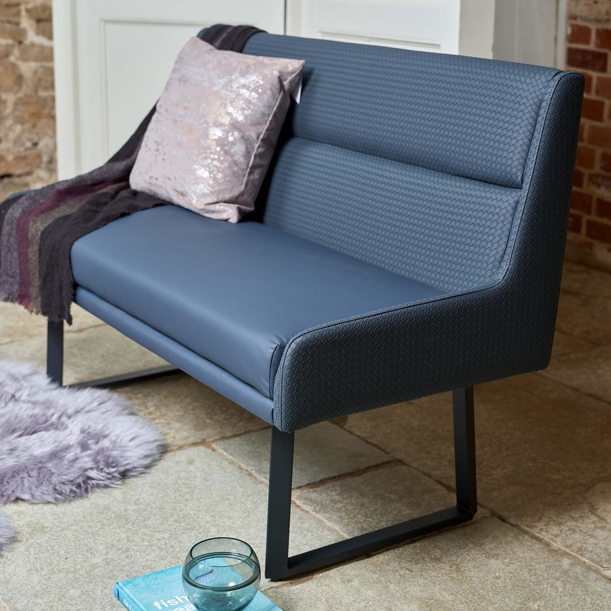 Jupiter Bench With Backrest in Navy