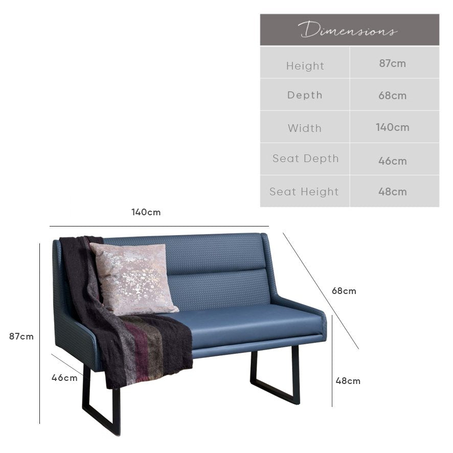 Jupiter Bench With Backrest in Navy