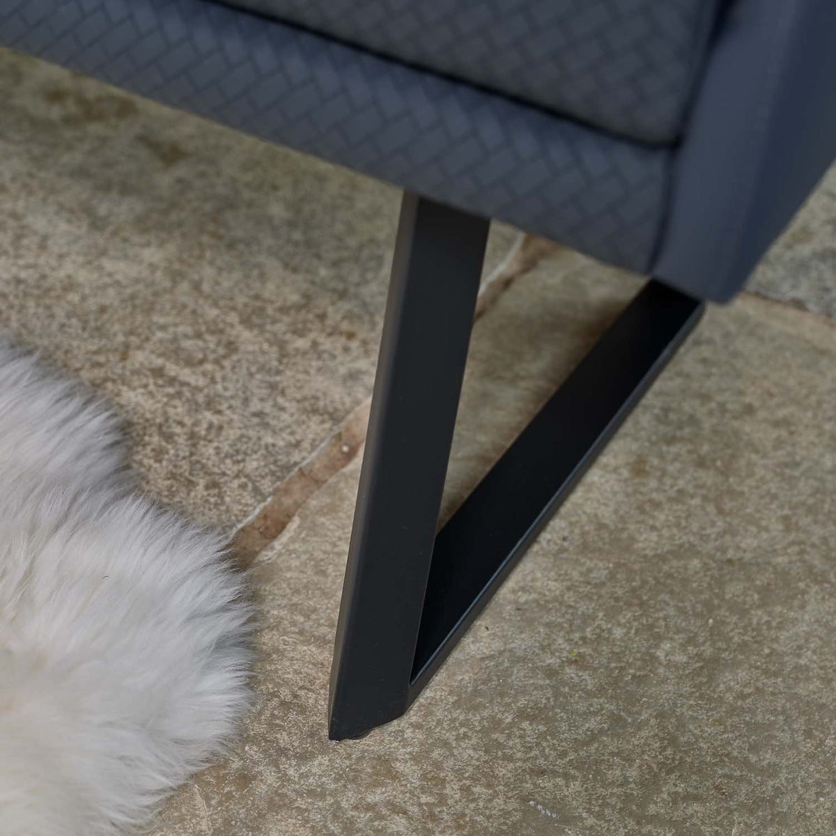 Jupiter Corner Bench in Navy - Left Hand Facing