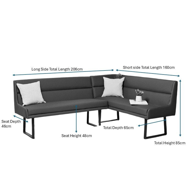Jupiter Corner Bench in Navy - Left Hand Facing