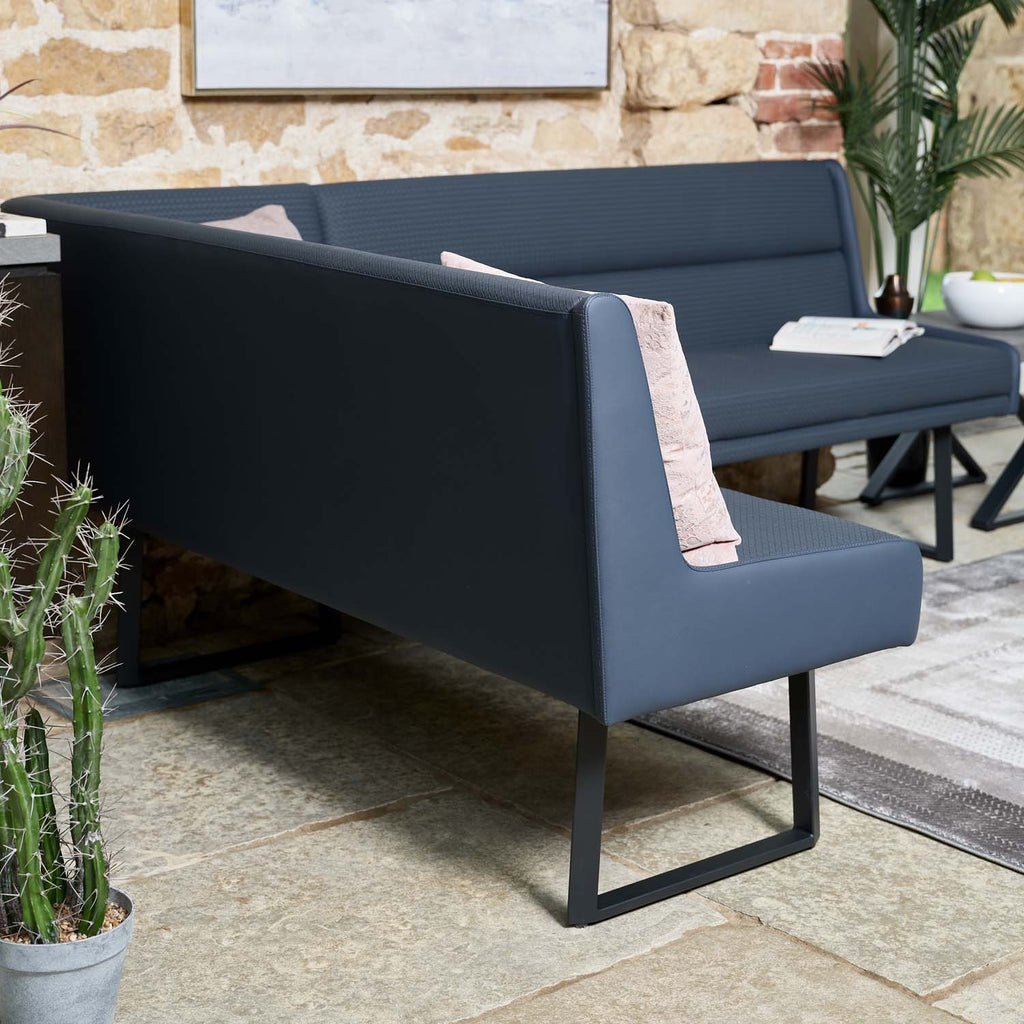 Jupiter Corner Bench in Navy - Right Hand Facing