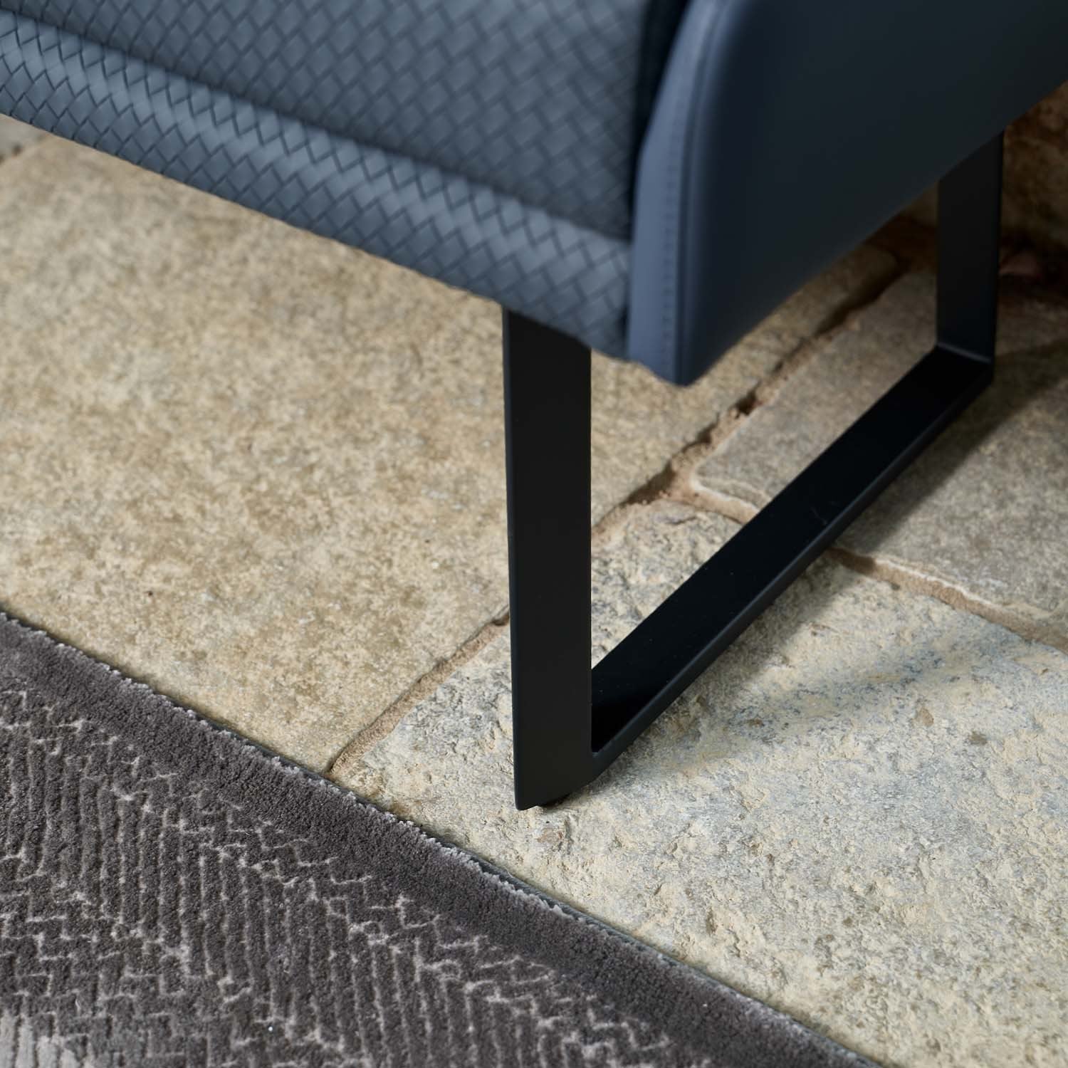 Jupiter Corner Bench in Navy - Right Hand Facing