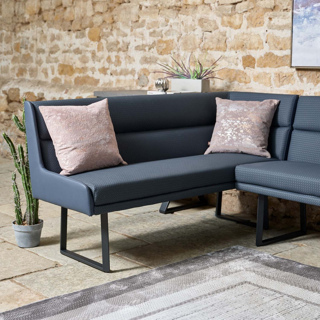 Jupiter Corner Bench in Navy - Right Hand Facing