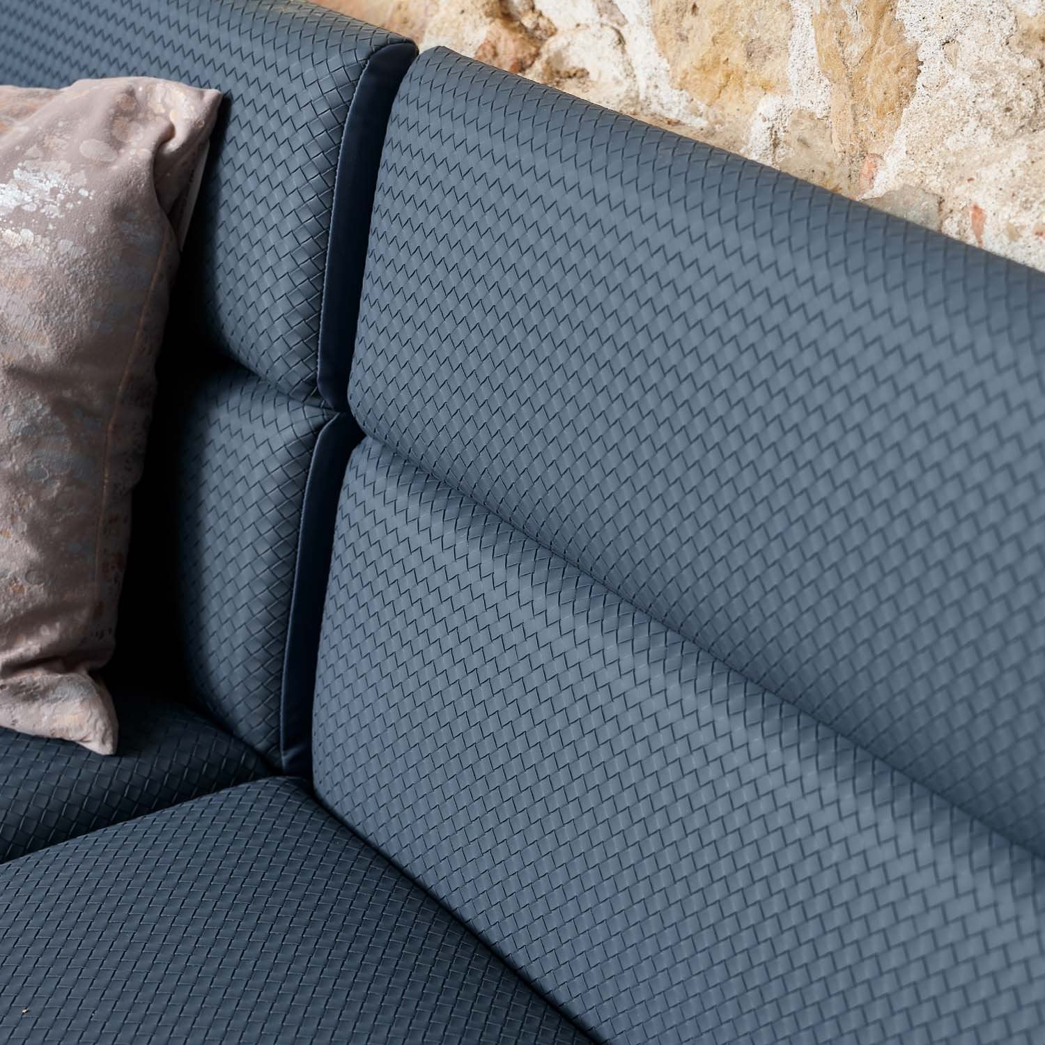 Jupiter Corner Bench in Navy - Right Hand Facing
