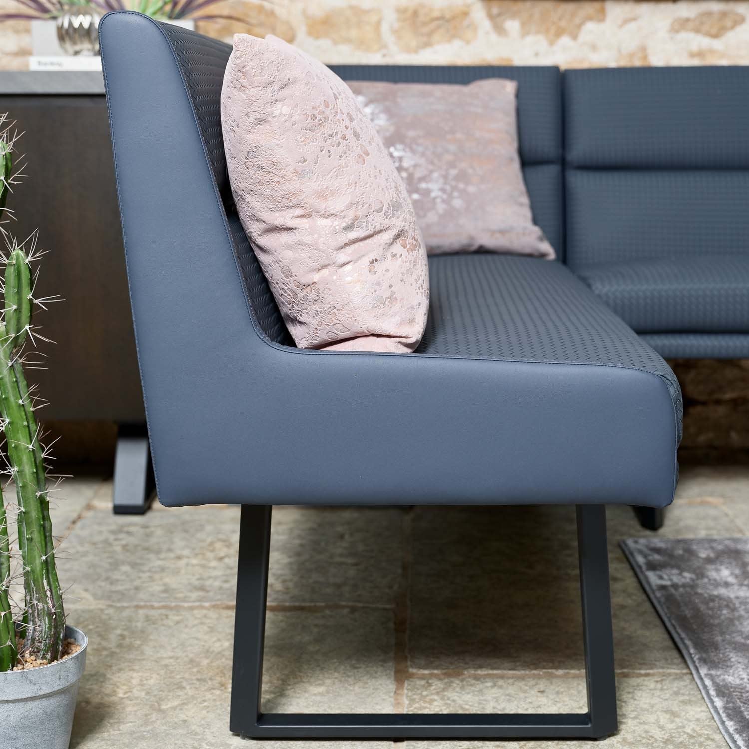 Jupiter Corner Bench in Navy - Right Hand Facing