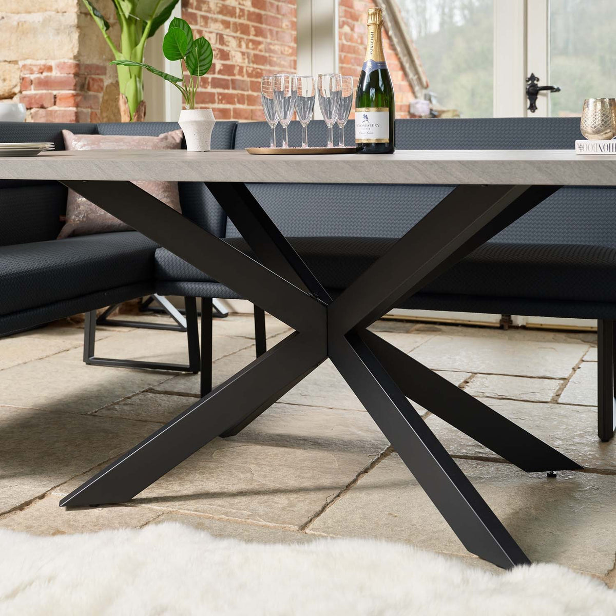 Jupiter Faux Concrete Dining Table 180cm