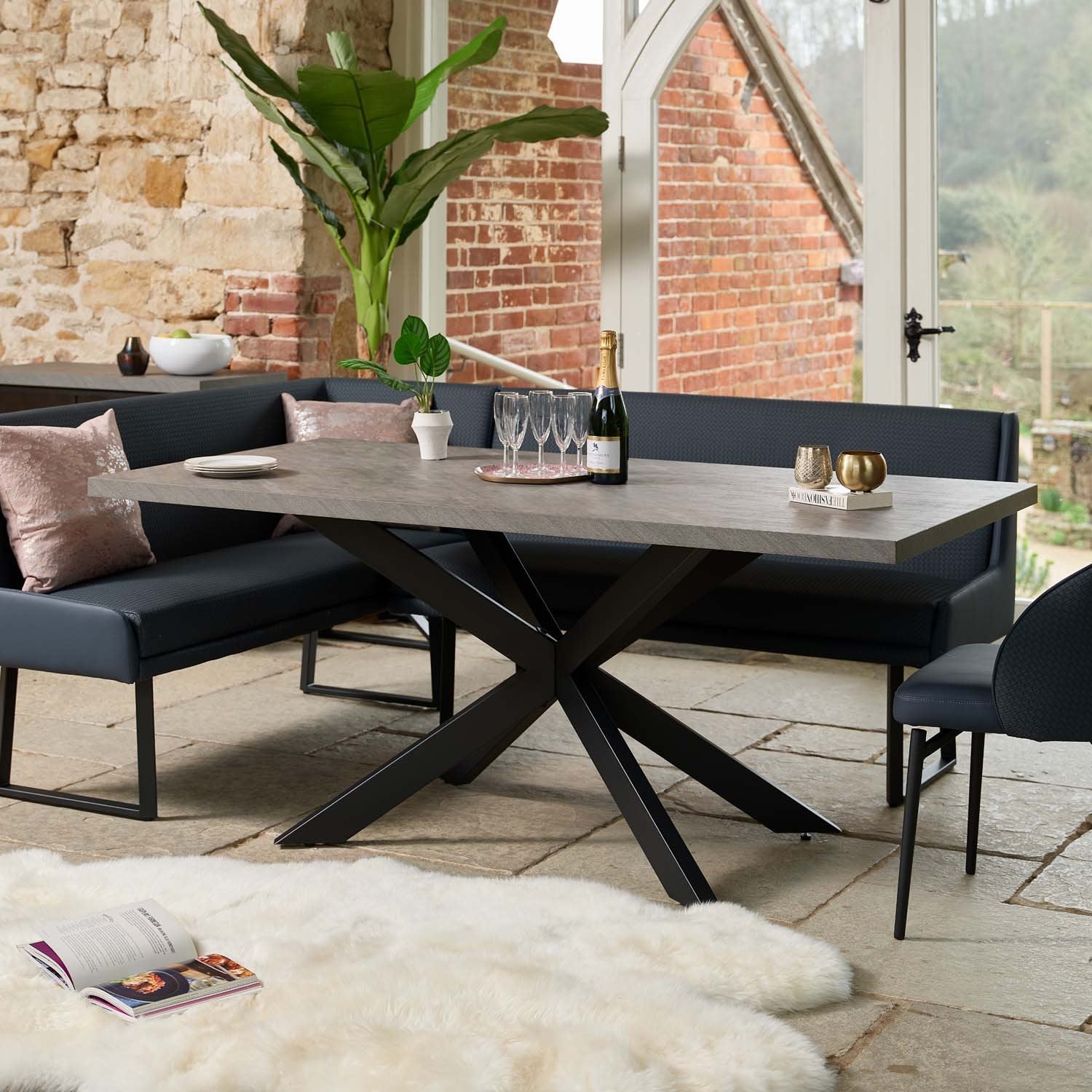 Jupiter Faux Concrete Dining Table 180cm