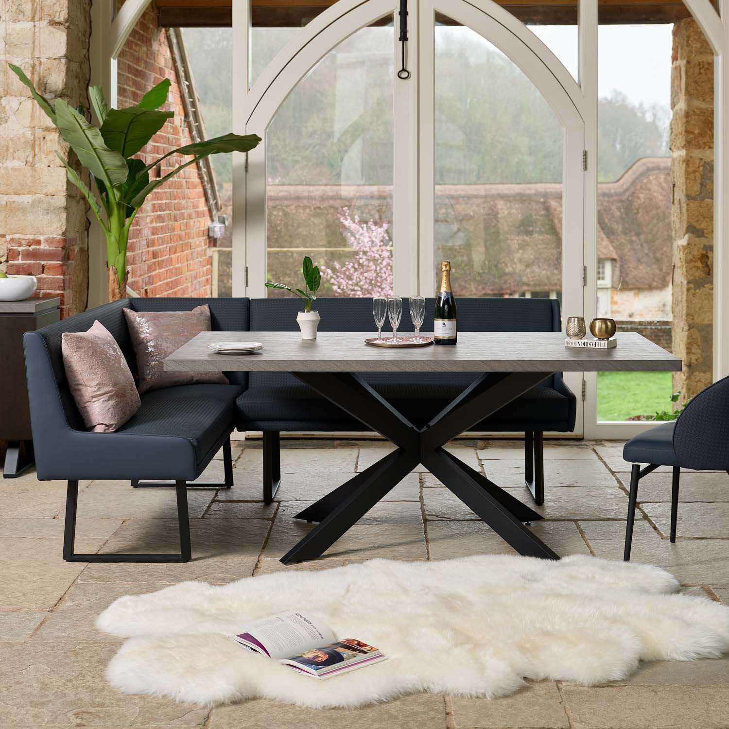 Jupiter Faux Concrete Dining Table 180cm