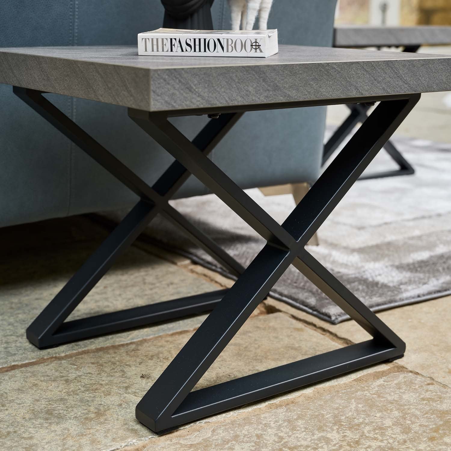 Jupiter Faux Concrete Lamp Table