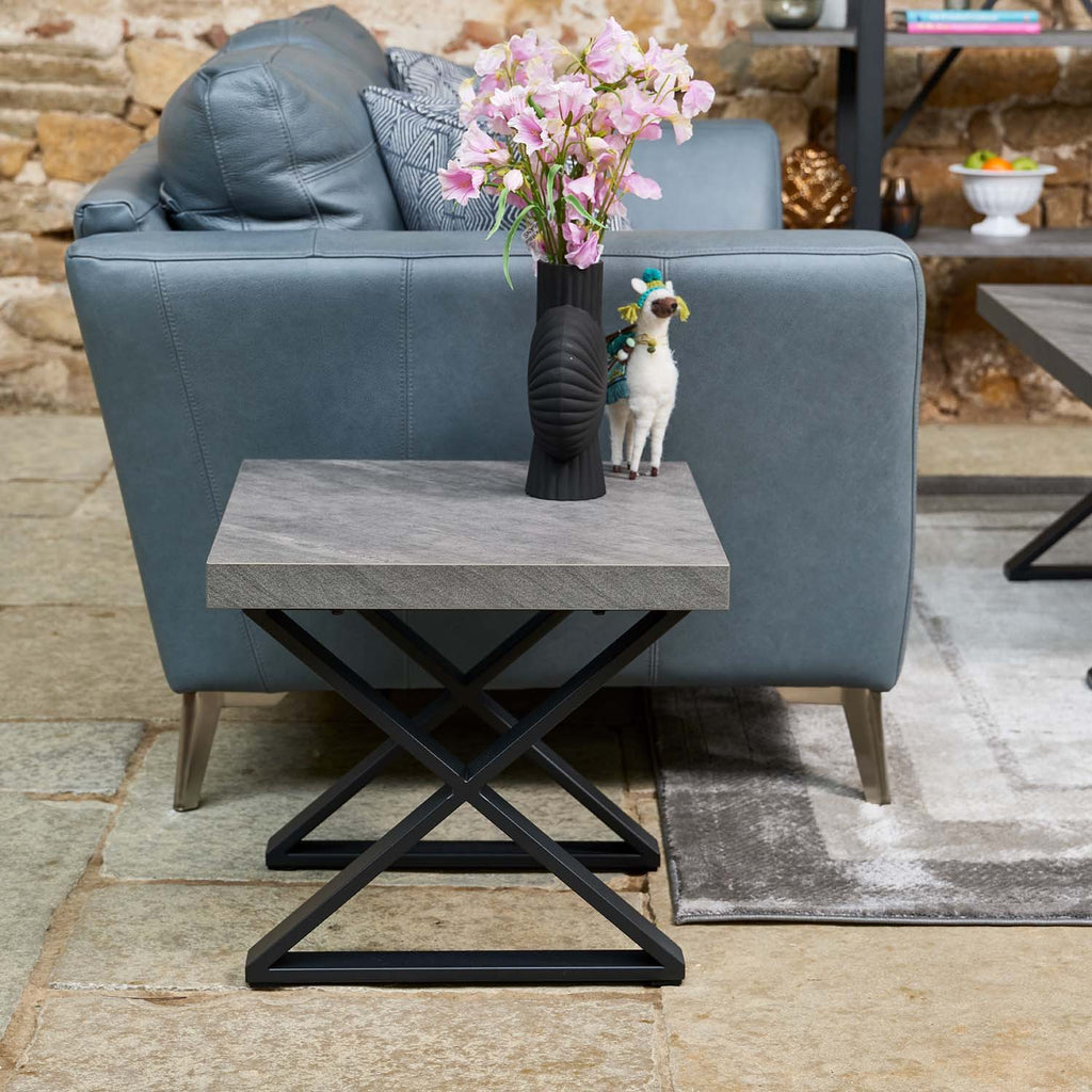 Jupiter Faux Concrete Lamp Table