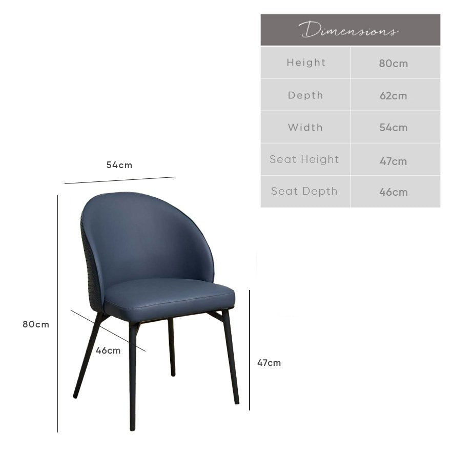 Jupiter Navy Dining Chair (Set of 2)