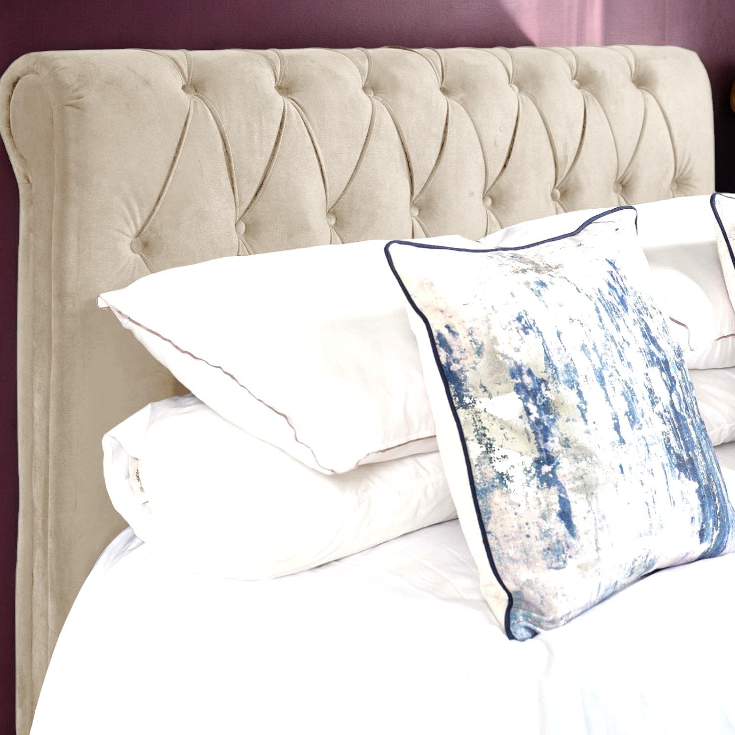 Chloe Double Bed - Cream