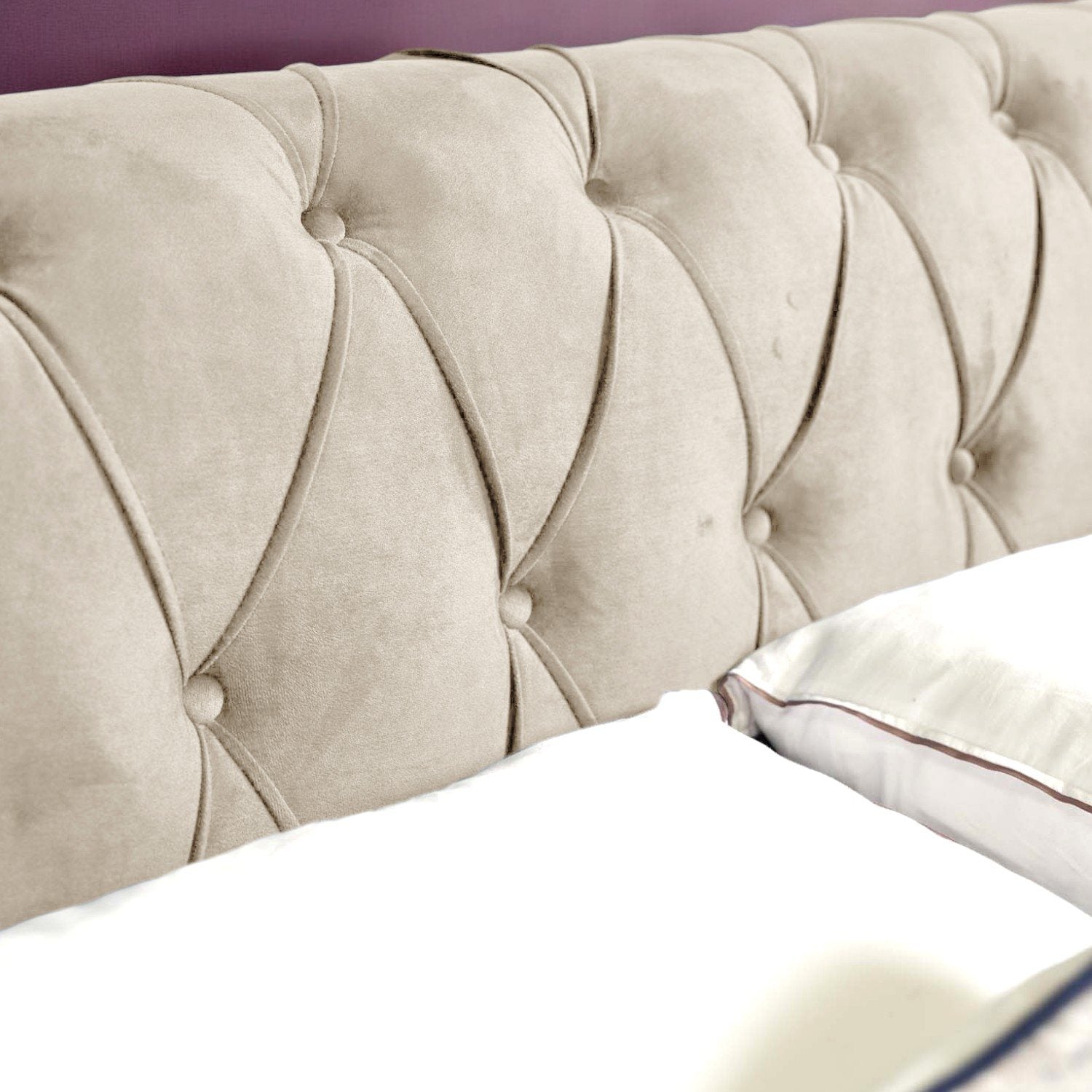 Chloe Double Bed - Cream