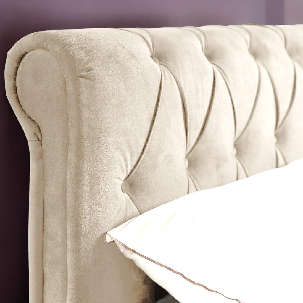 Chloe Double Bed - Cream