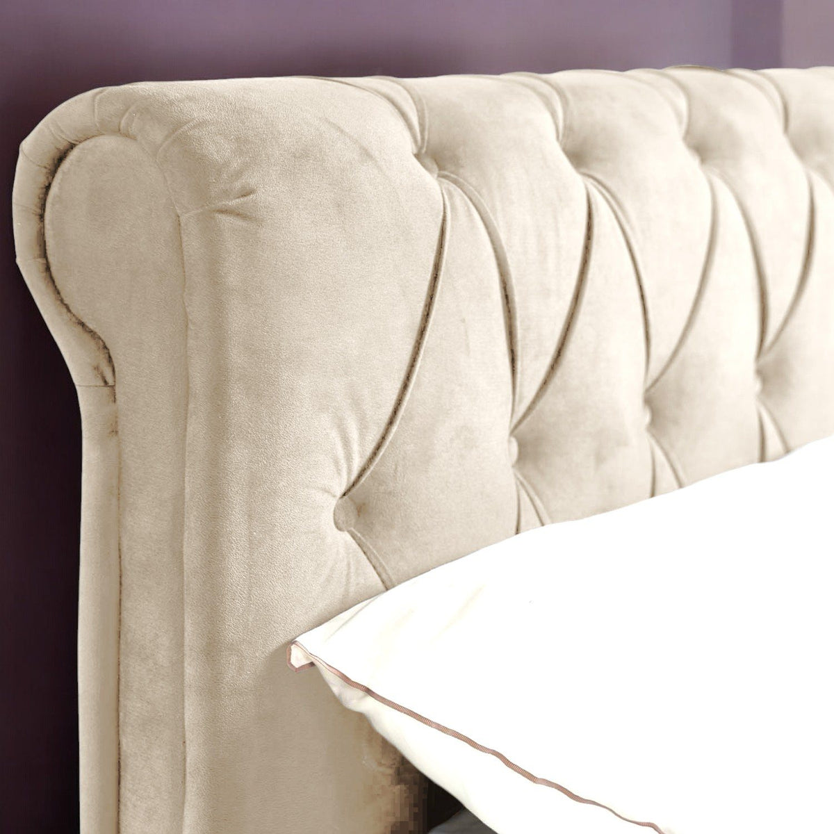 Chloe Double Bed - Cream