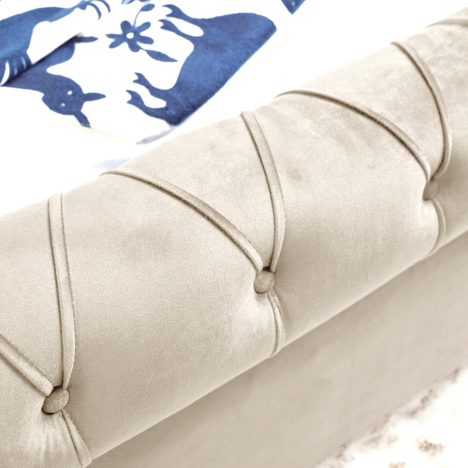 Chloe Double Bed - Cream