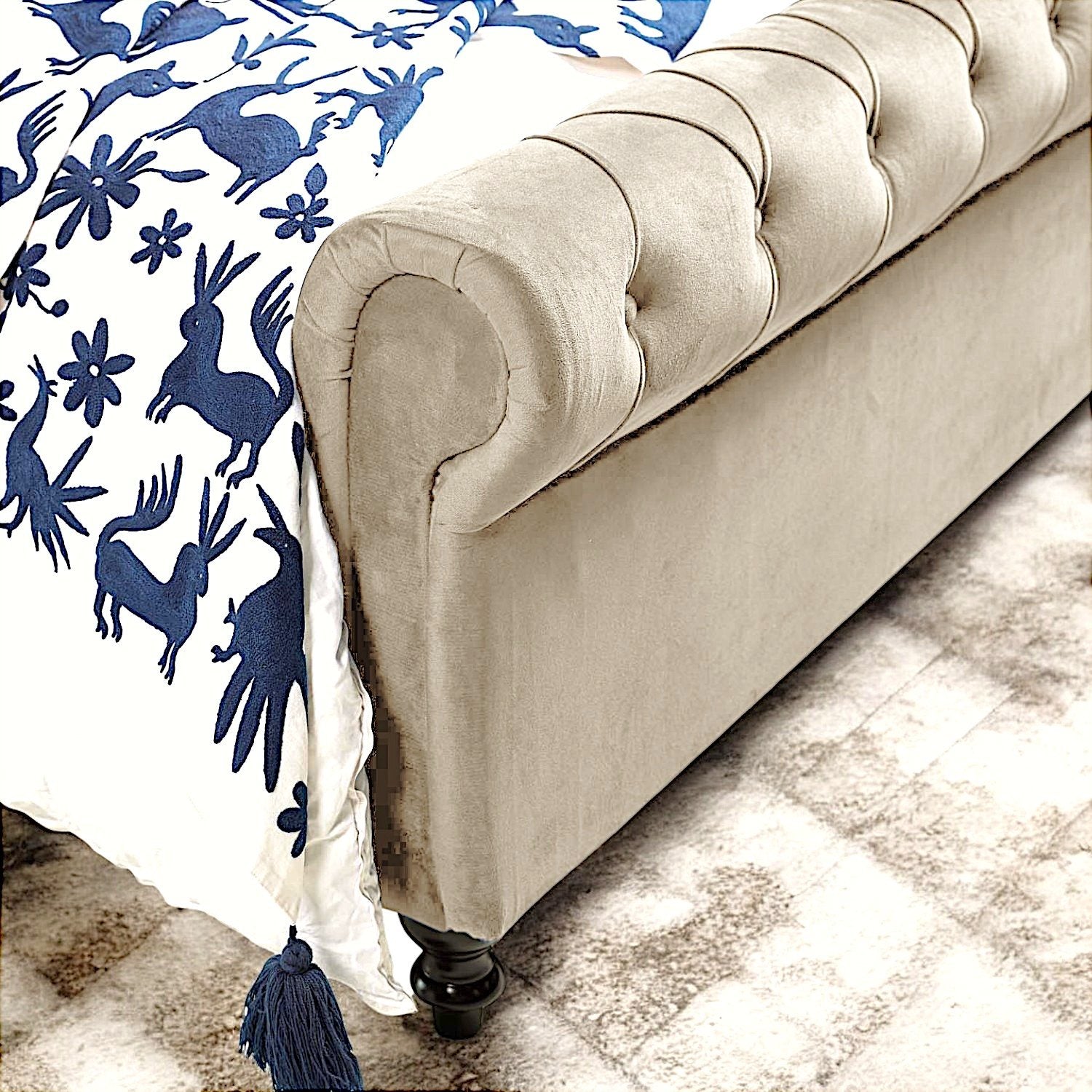 Chloe Double Bed - Cream