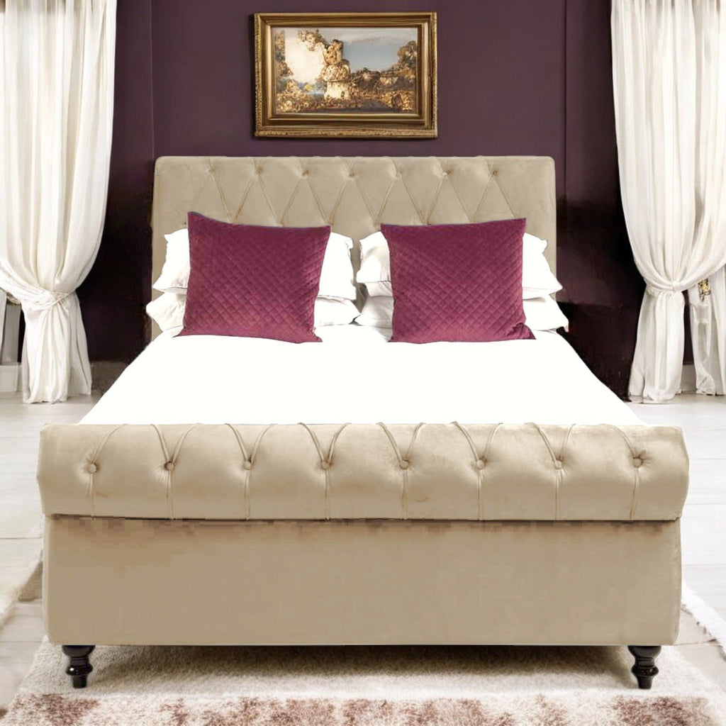 Chloe Double Bed - Cream