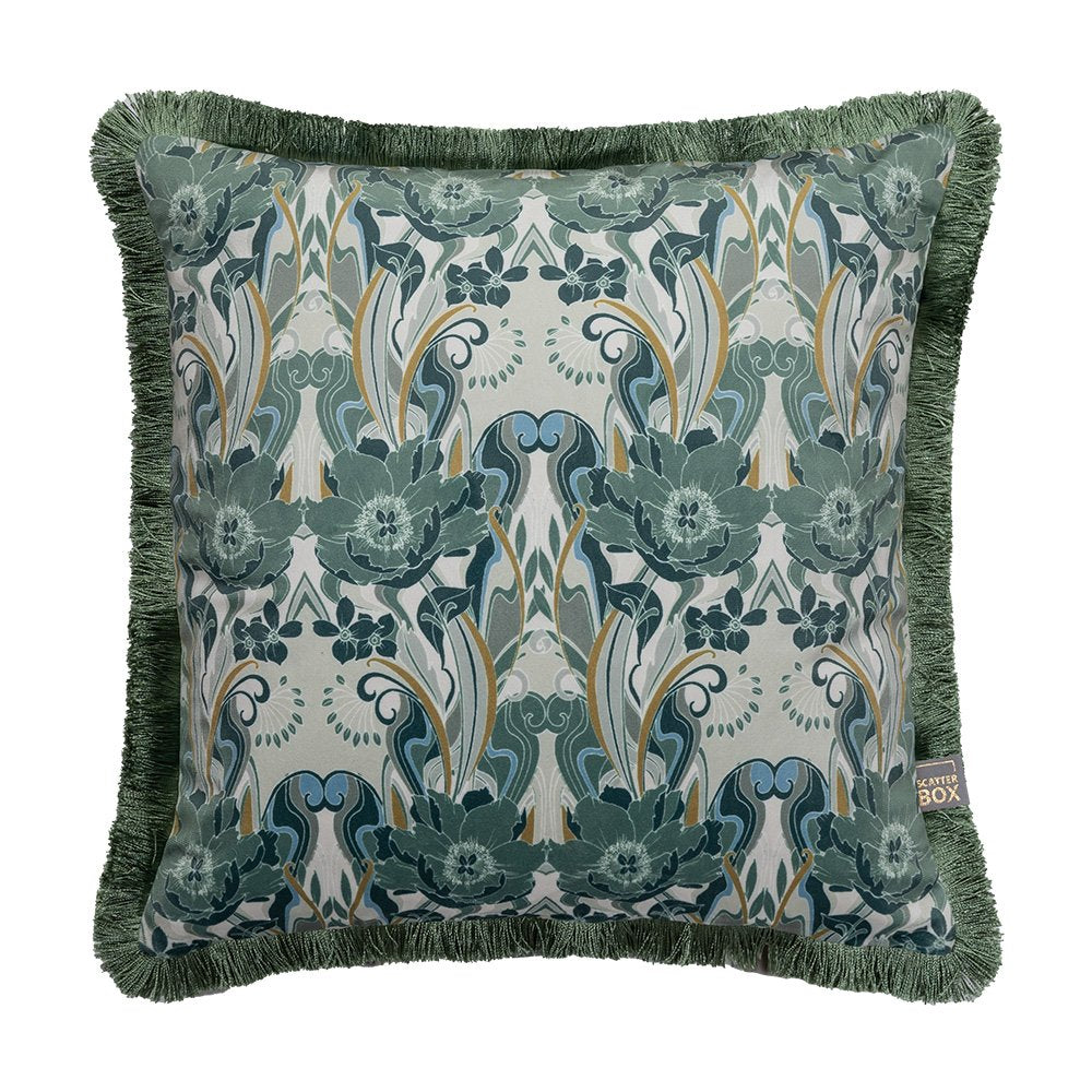 Noveau Green Cushion 43x43cm