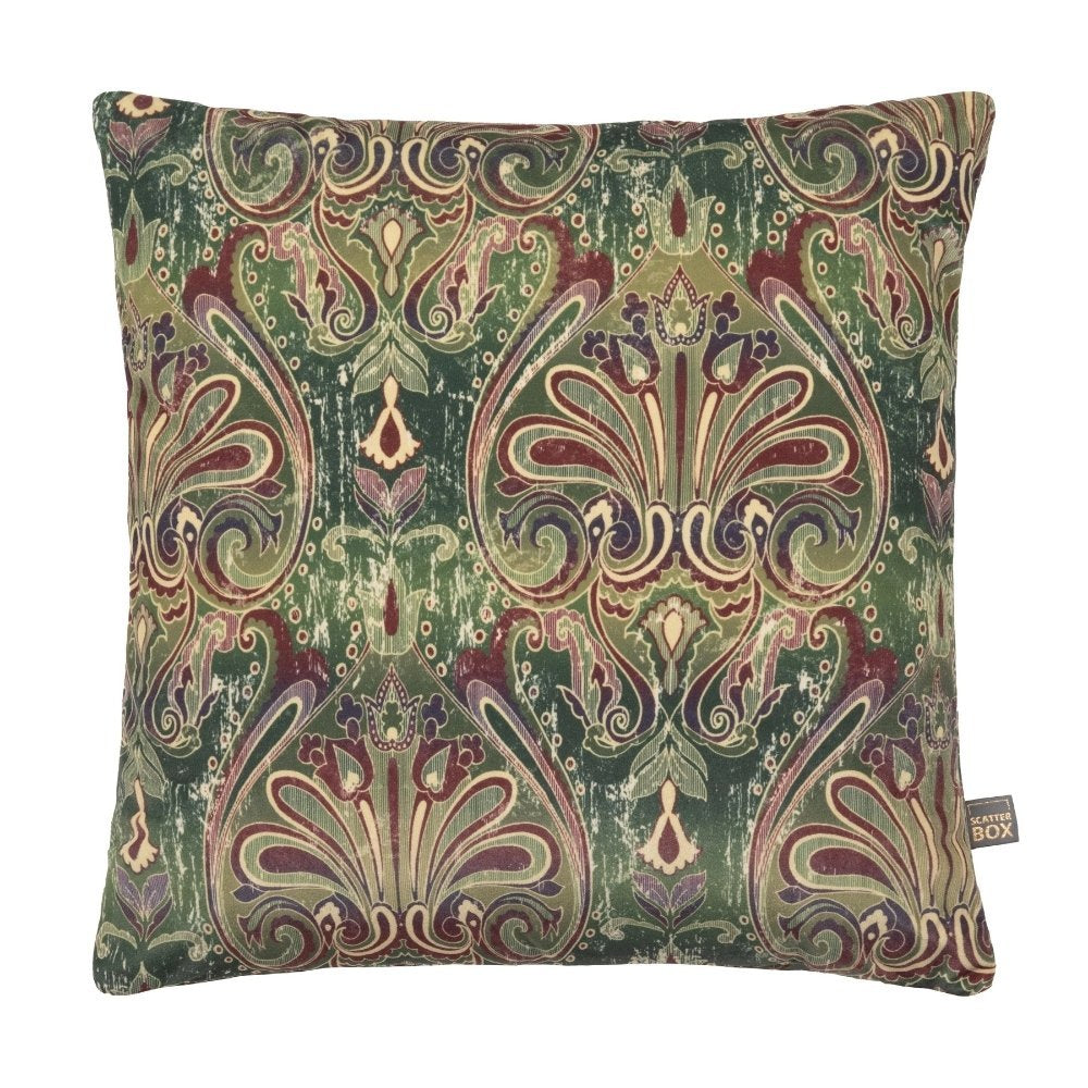 Vintage Damask Green Cushion 45x45cm