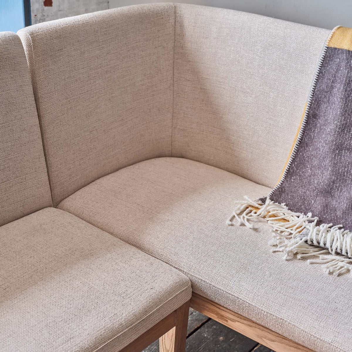 Hampton Beige Corner Bench - Right Hand Facing