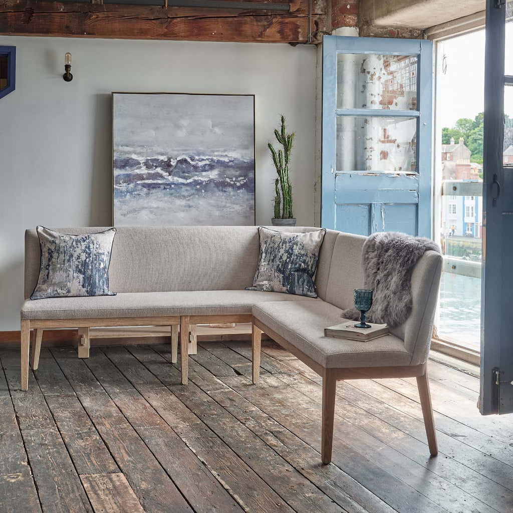 Hampton Grey Corner Bench - Left Hand Facing