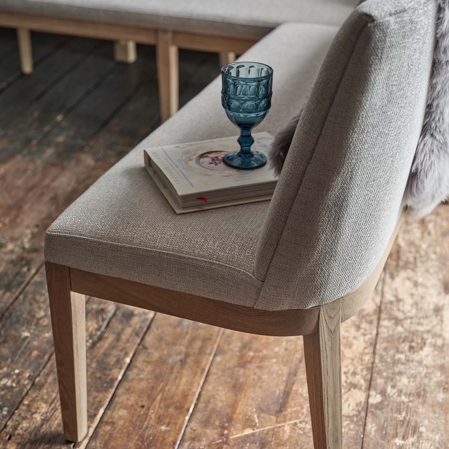 Hampton Grey Corner Bench - Left Hand Facing