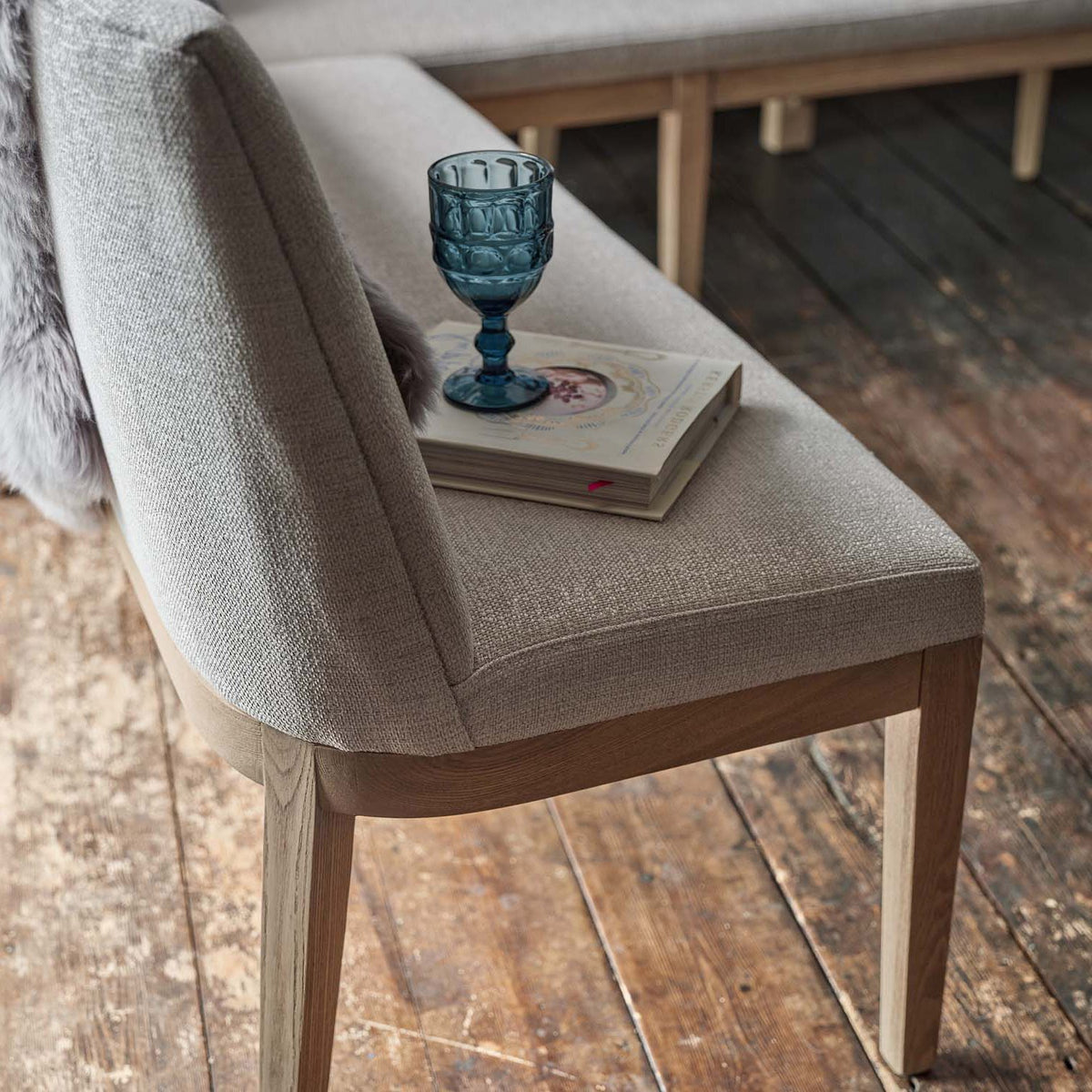 Hampton Grey Corner Bench - Right Hand Facing