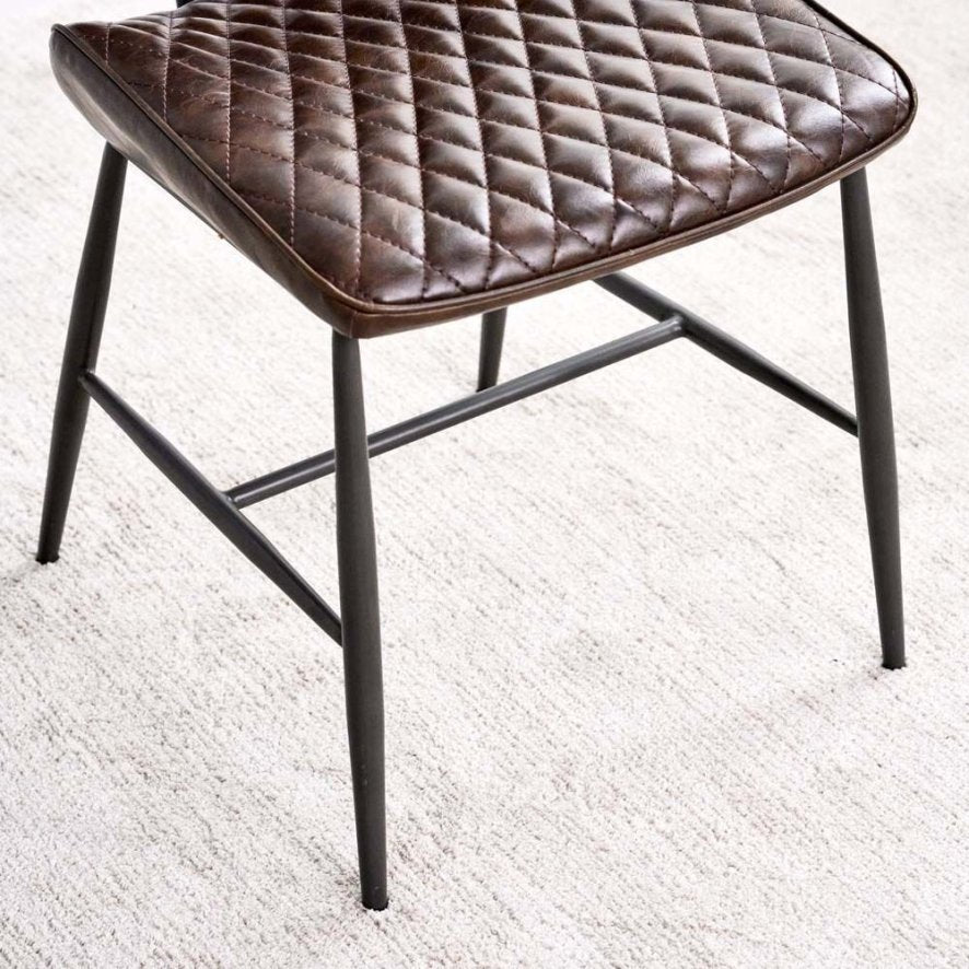 Soho Dining Table 200cm & 6 Digby Dining Chairs - Dark Brown