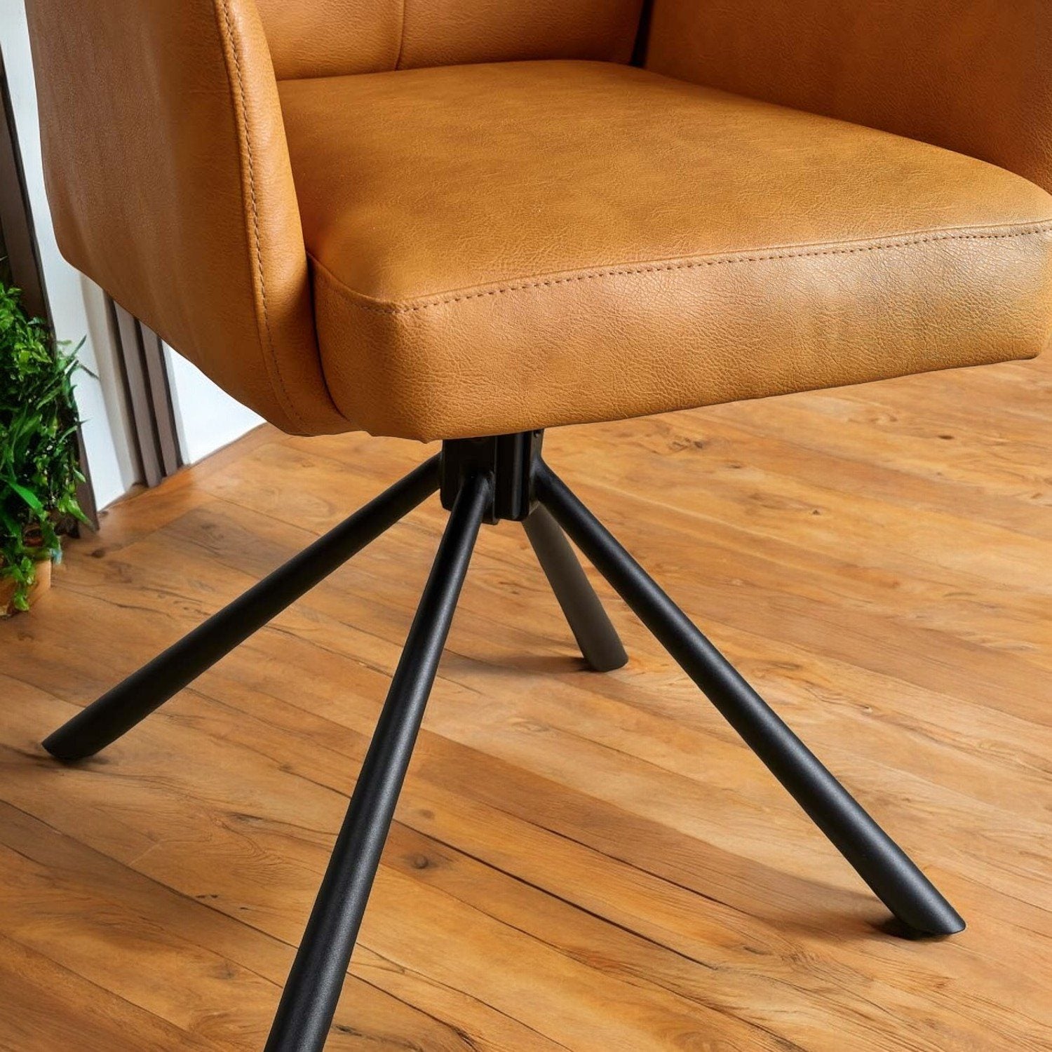 Parma Dining Chair Pocket Sprung - Tan Faux Leather (Set of 2)