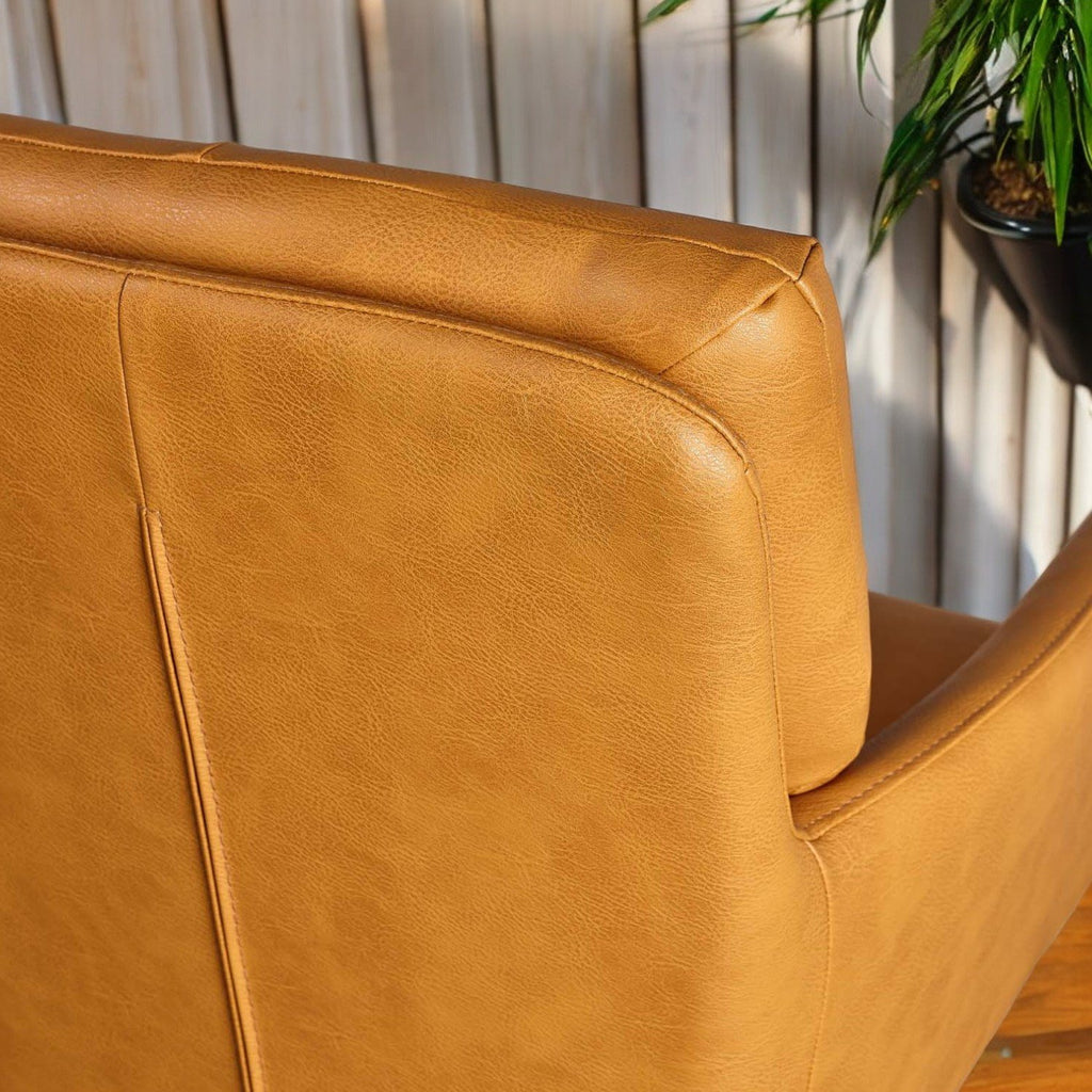 Parma Dining Chair Pocket Sprung - Tan Faux Leather (Set of 2)