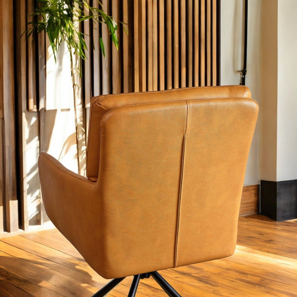 Parma Dining Chair Pocket Sprung - Tan Faux Leather (Set of 2)